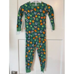 Little Sleepies St Patricks Day Bamboo Pajama Set Green 18-24 Months Lucky Print